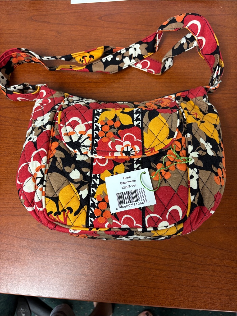 Vera Bradley Bittersweet Quilted Crossbody in Red Multi Floral